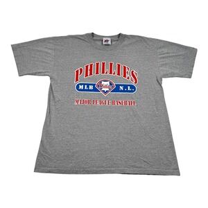 Vtg Philadelphia Phillies Shirt Mens XL Gray MLB Baseball Rolen 17 Joy Athletic